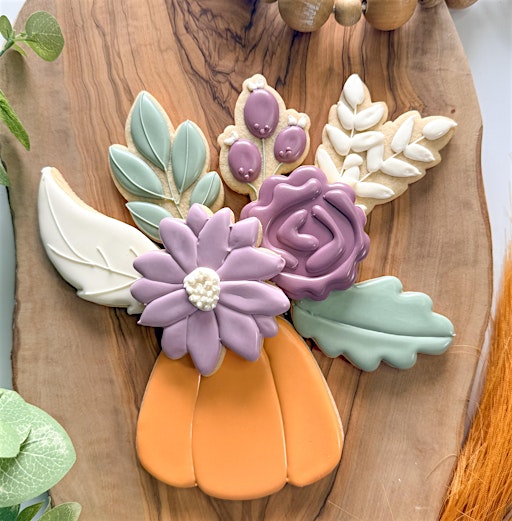 Floral Pumpkin Cookie Platter Decorating Class