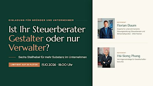 Ist ihr Steuerberater Gestalter oder nur Verwalter?