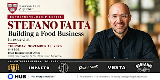 Fireside Chat with Stefano Faita and Networking | Entrepreneurship Series