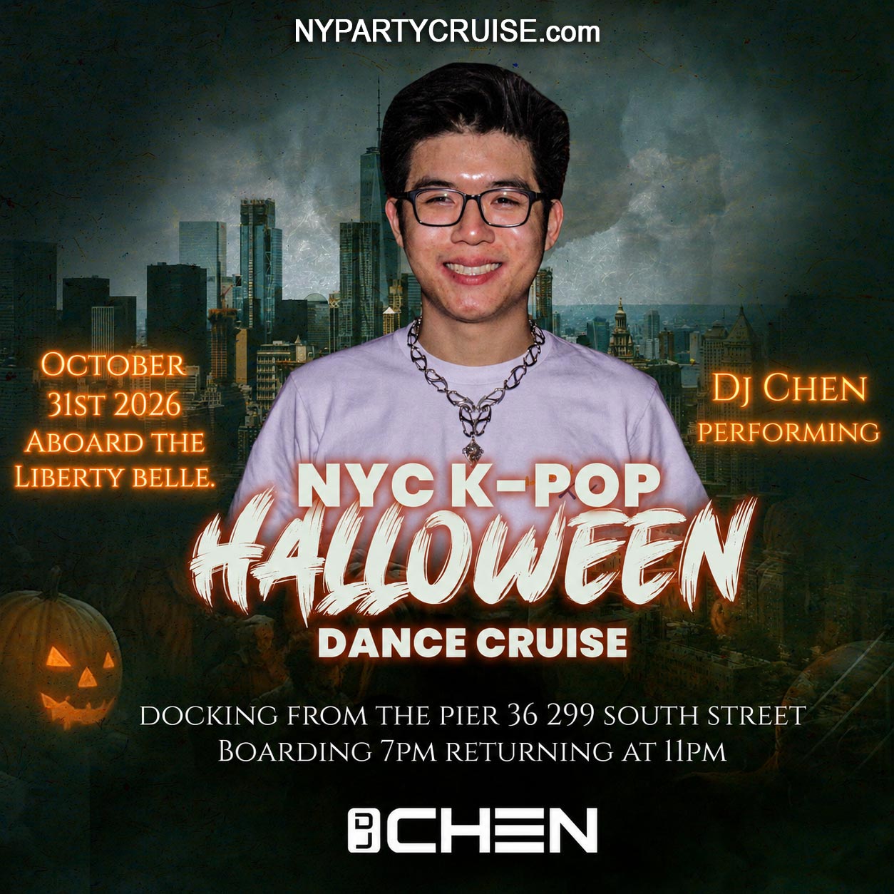 🎃🌜 DJ Chen NYC K-Pop Halloween Dance Cruise