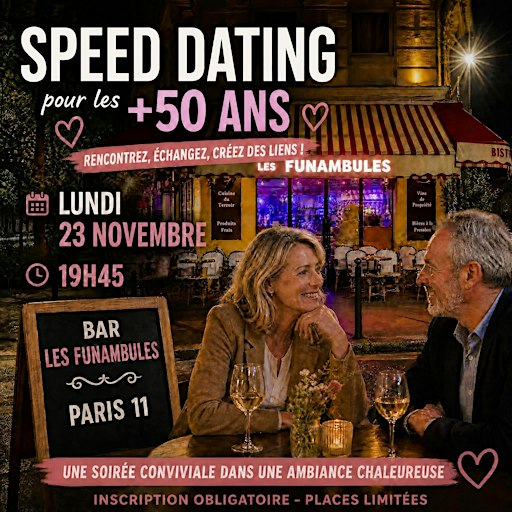 Speed dating ✨ célibataires + 50 ans