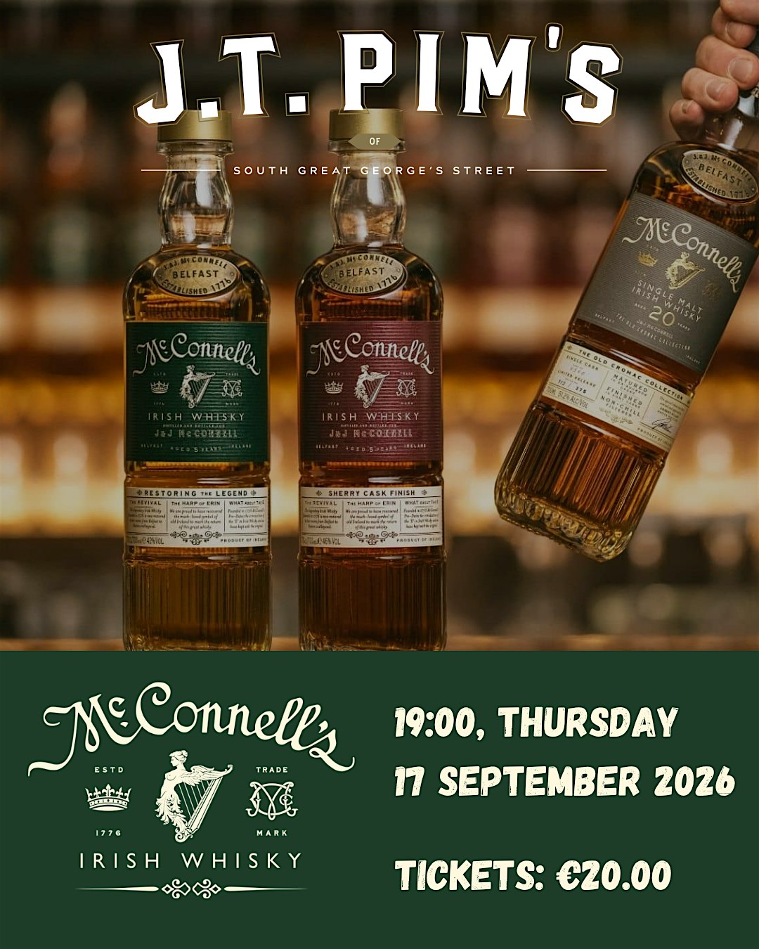 J.T. Pim's presents...McConnell's Whiskey tasting