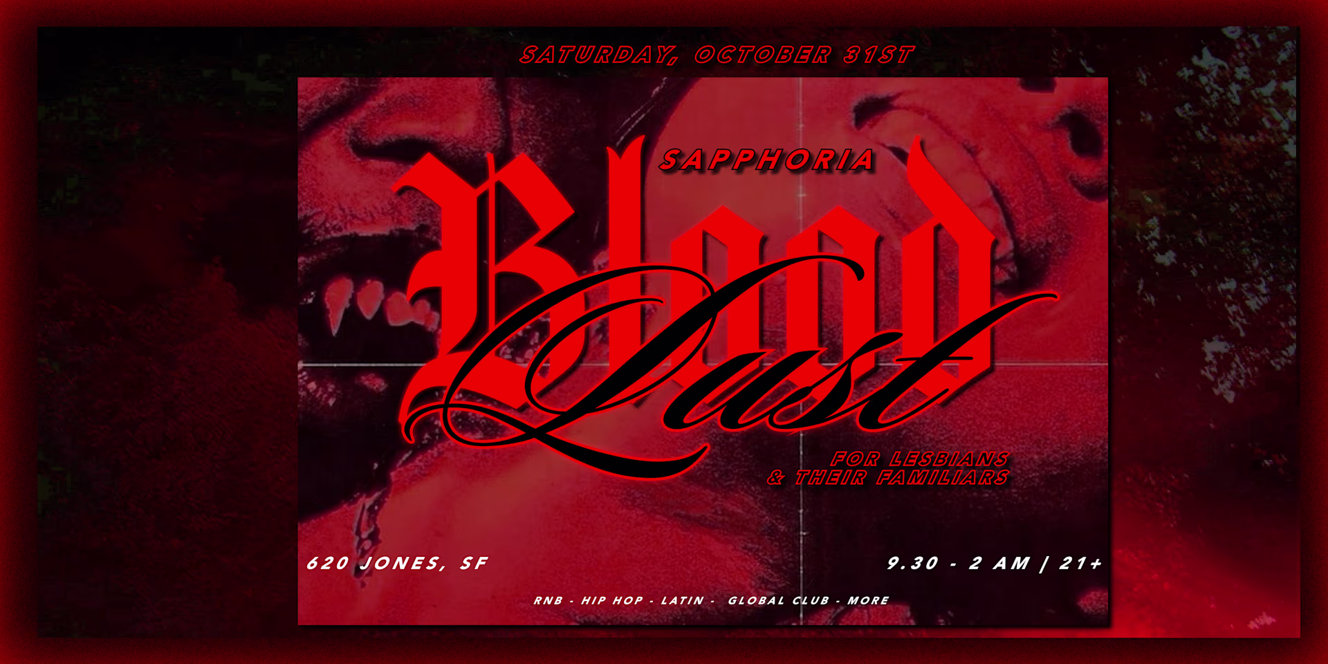 Sapphoria Blood Lust | Lesbian Halloween Party