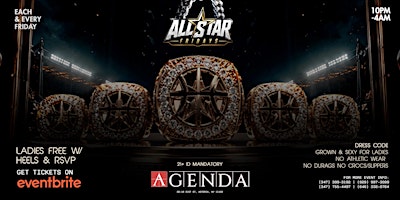 Friday September 18th 2026 : All Star Fridays at Agenda Astoria