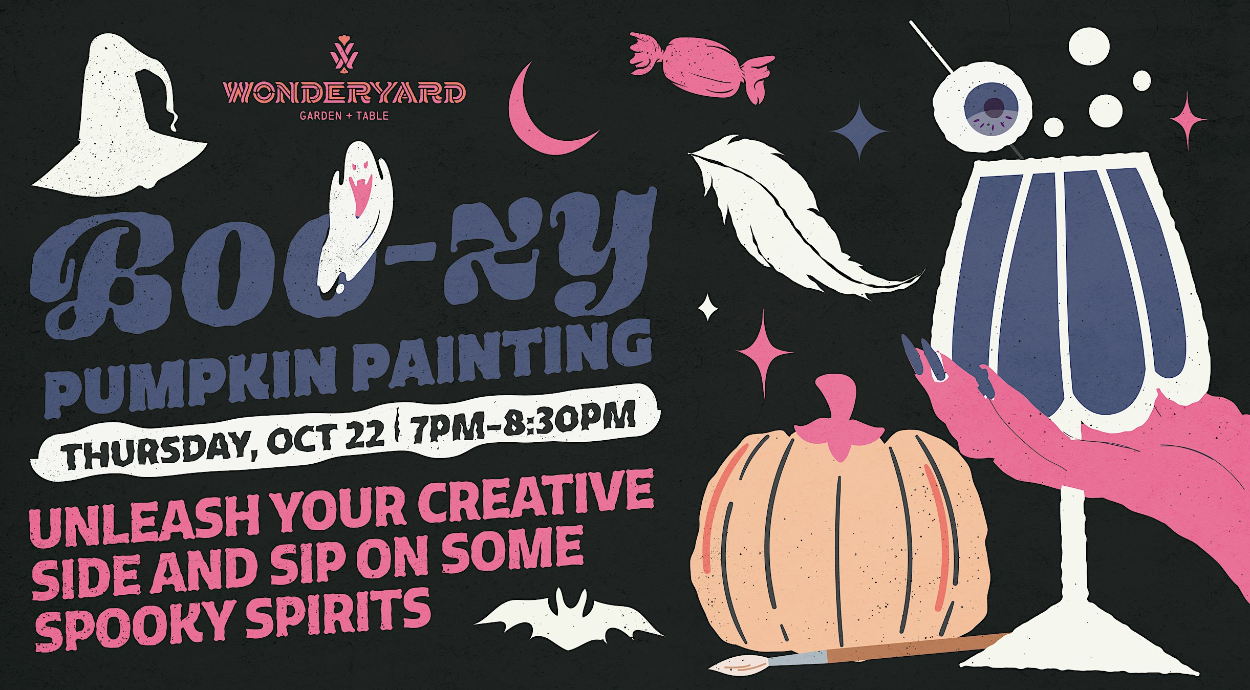 BOOzy Pumpkin Painting at Wonderyard