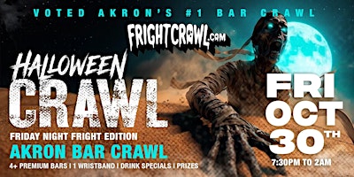 The Fright Crawl | Akron Halloween Bar Crawl 2026 | Fri, Oct 30