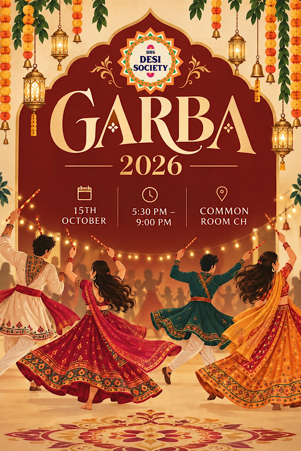 ✨ DBS DESI SOCIETY PRESENTS  GARBA 2026 ✨