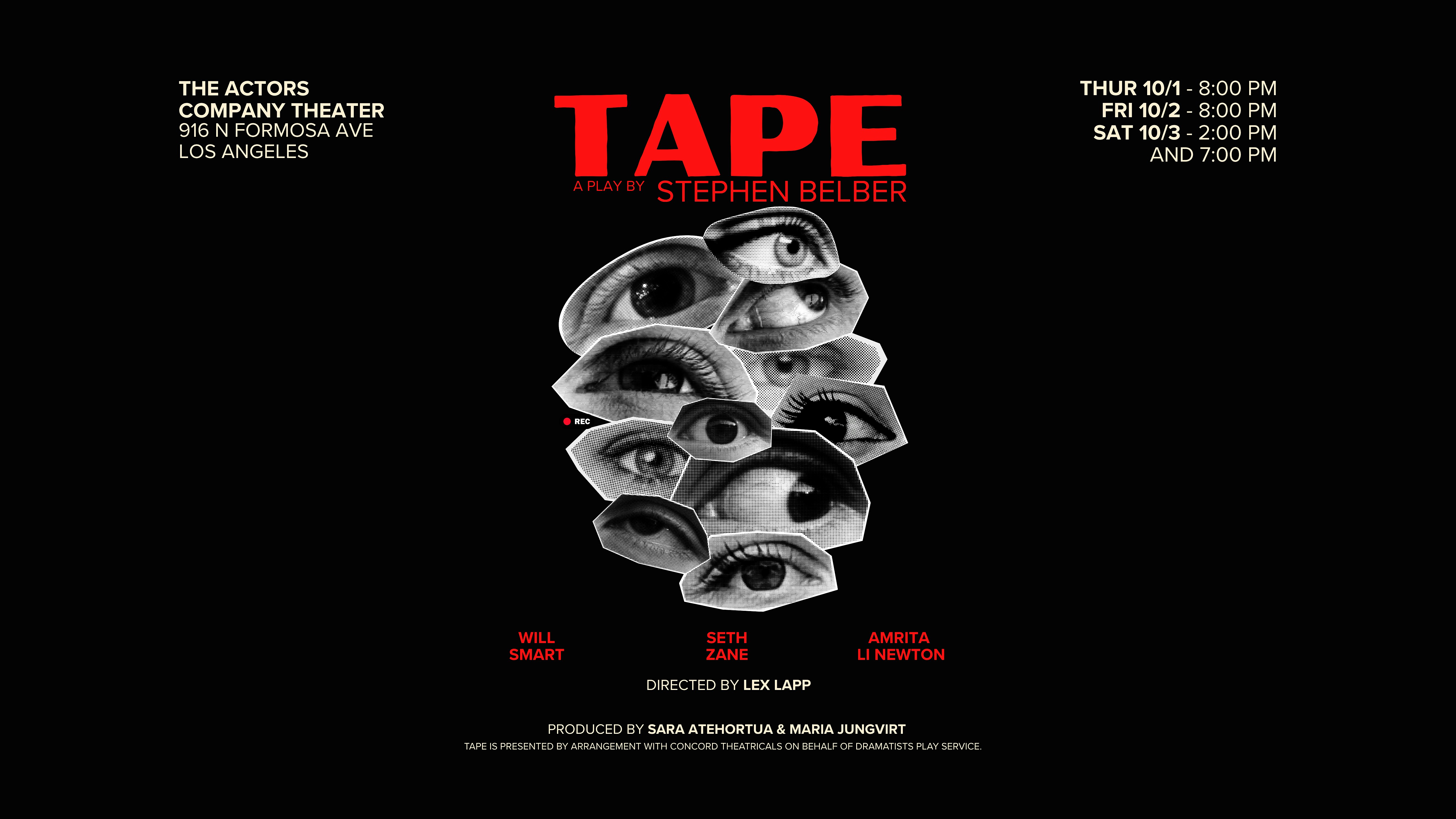 "TAPE" a play by Stephen Belber