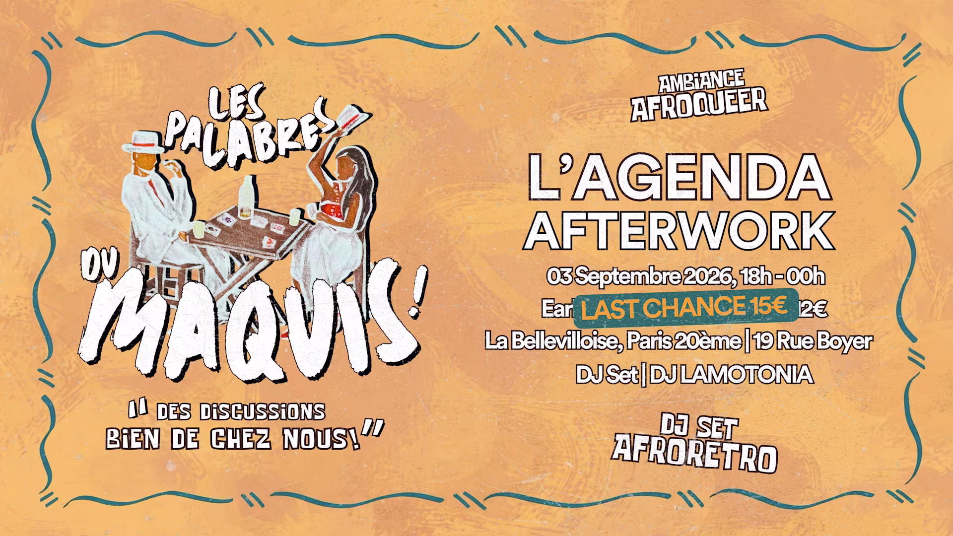 L'agenda Afterwork | Les Palabres Du Maquis | 03.09.26
