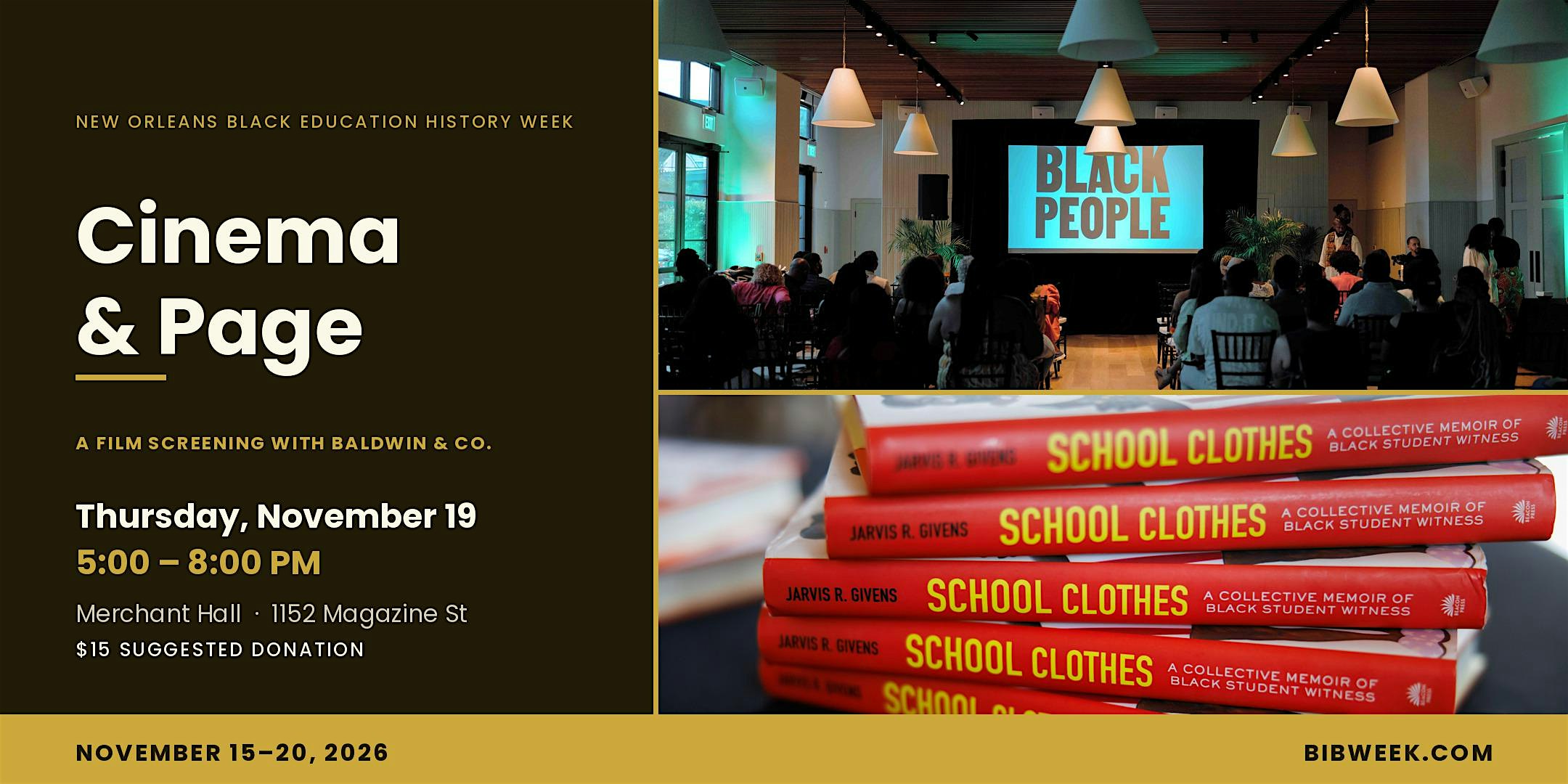 Cinema & Page: A Film Screening and Book Talk (NOBEHW)
