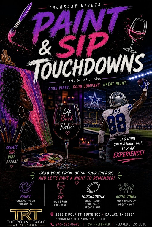 Paint, Sip & Touchdowns | Thursday Nights at The Round Table