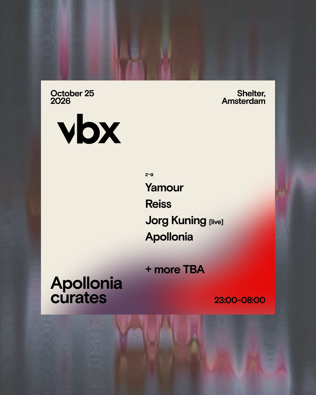 Apollonia curates VBX - Shelter - ADE 25.10