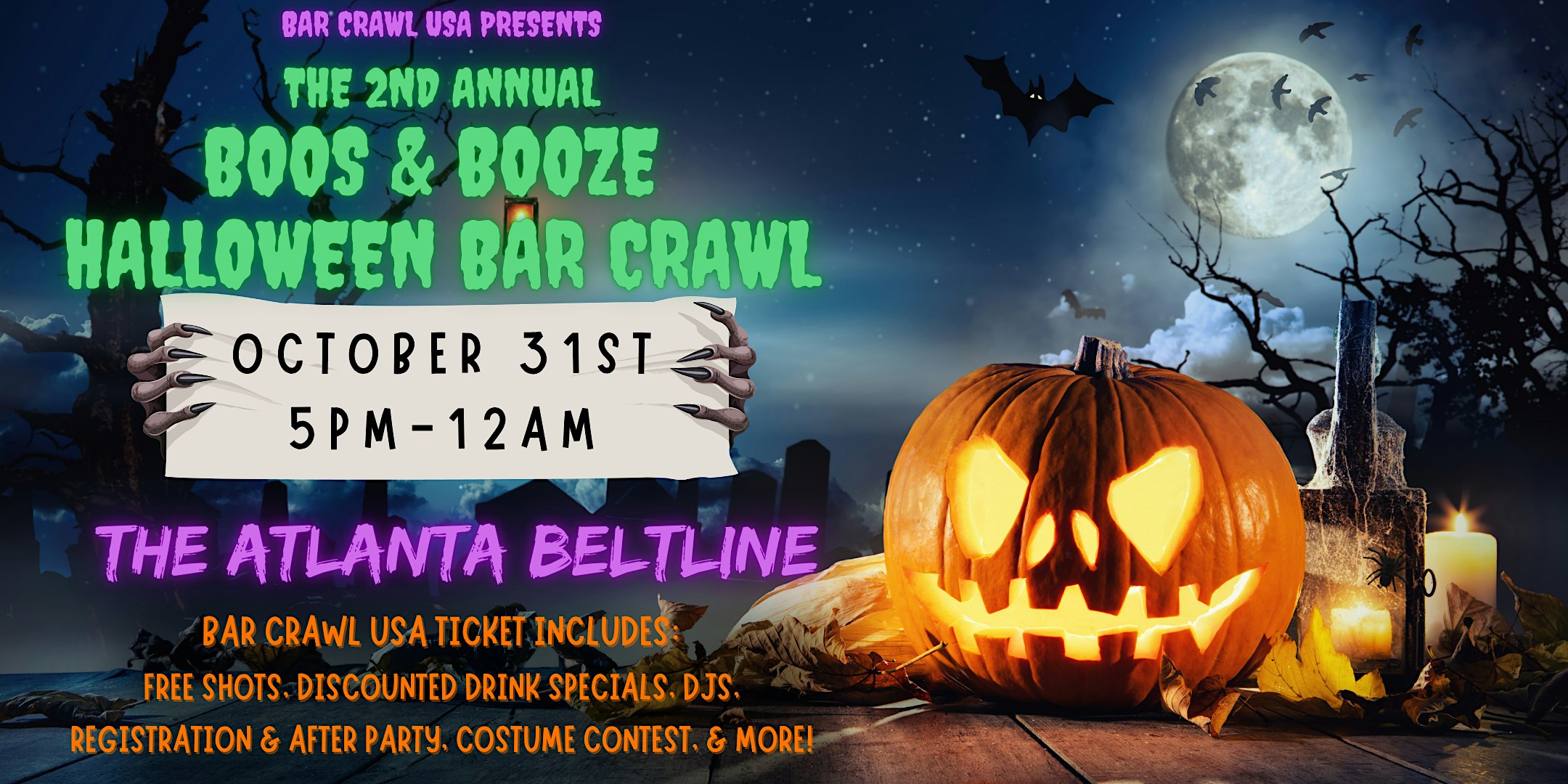 Atlanta Beltline Halloween Night Bar Crawl, by Bar Crawl USA Oct 31st