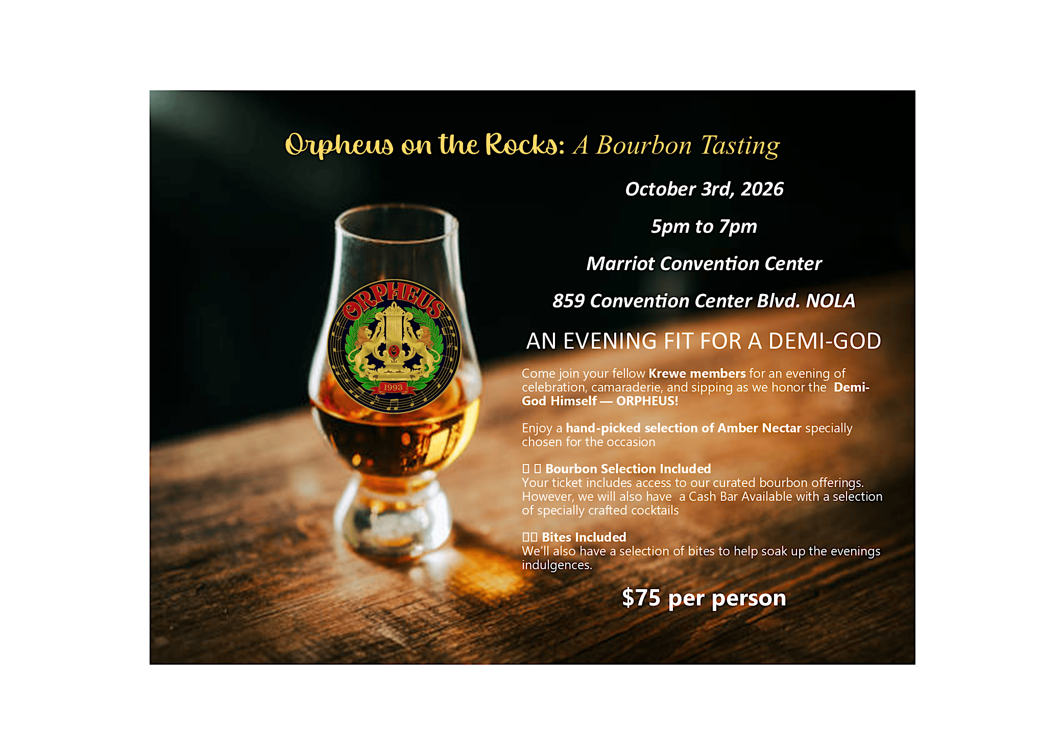 Orpheus on the Rocks: A Bourbon Tasting