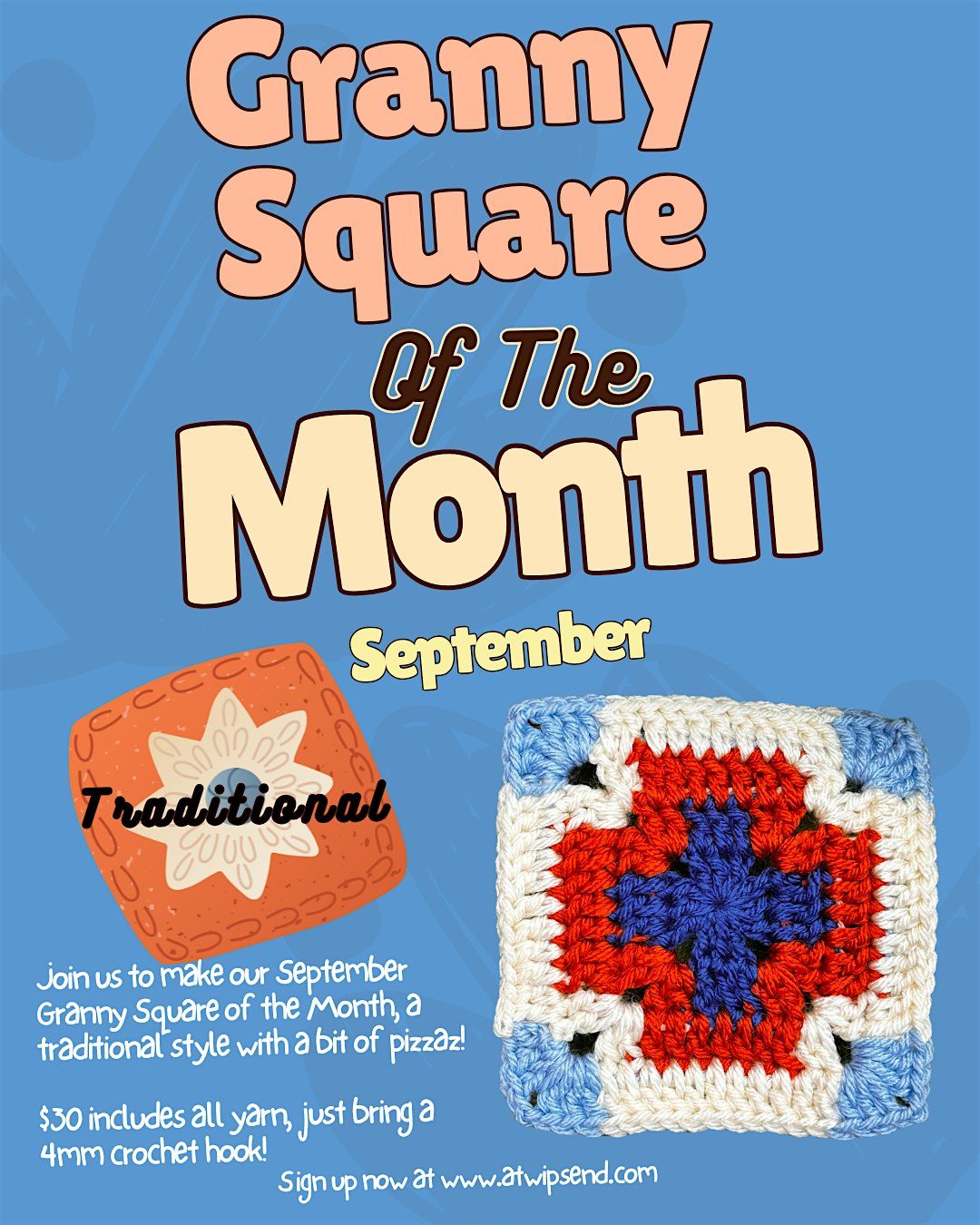 Crochet Granny Square of the Month Club! ✨ September