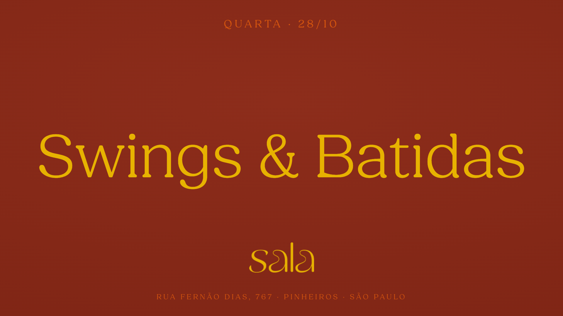 Sala recebe Swings & Batidas