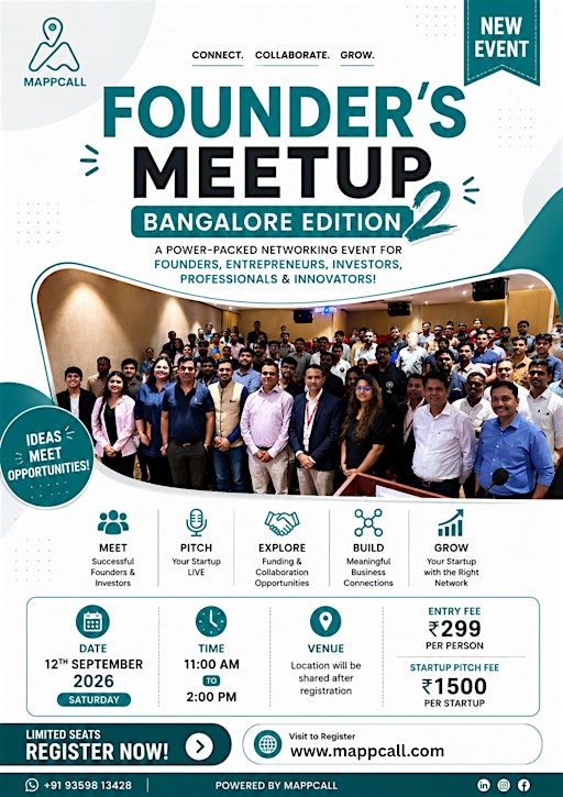 Founder’s Meetup I Bangalore I Investor & Founders Networking