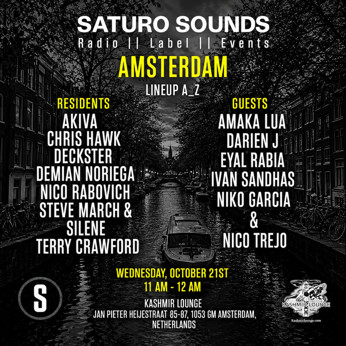 Saturo Sounds presents: Amsterdam ADE Pre-Party