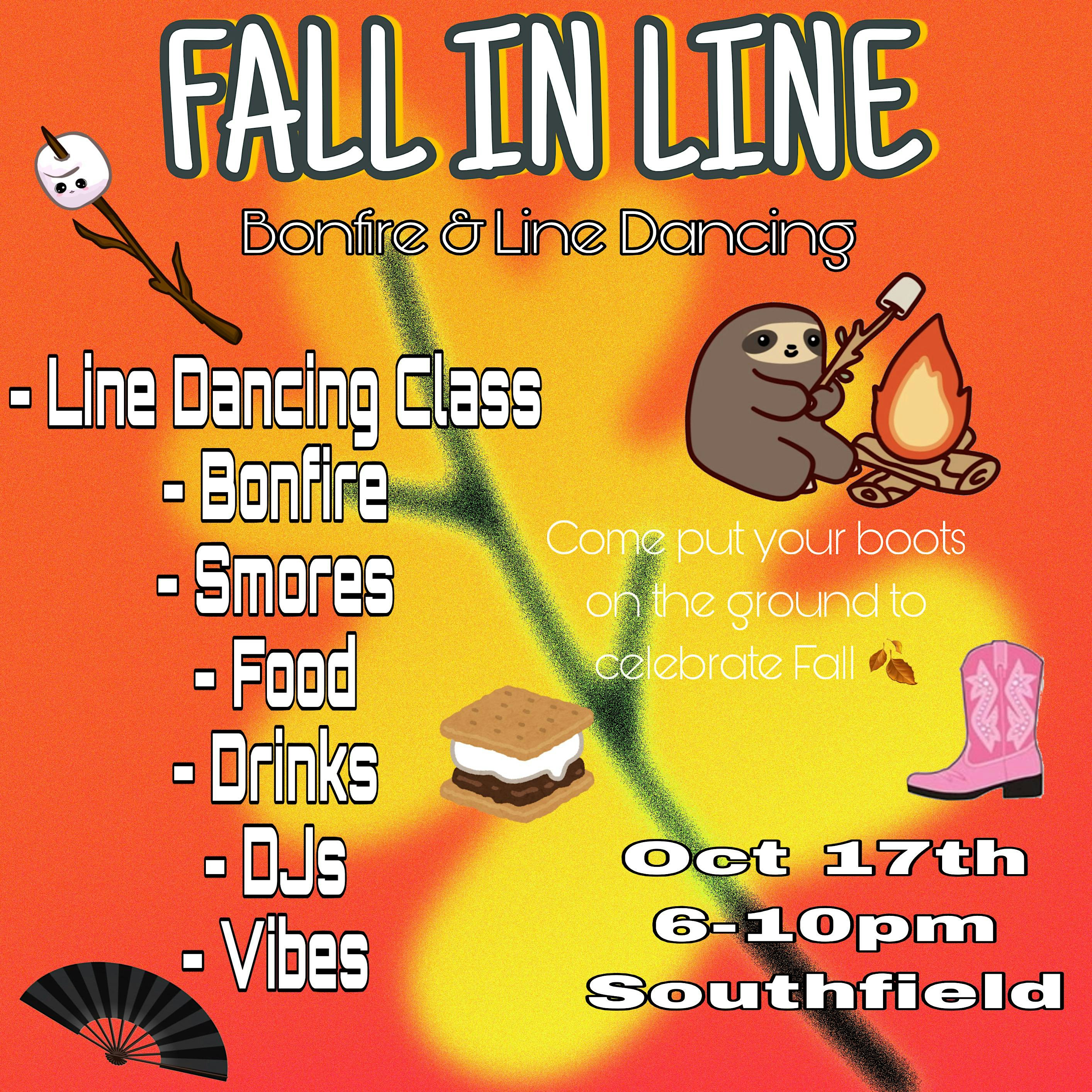 Fall in Line Bonfire & Line Dancing (Trail Ride Party) SOUTHFIELD