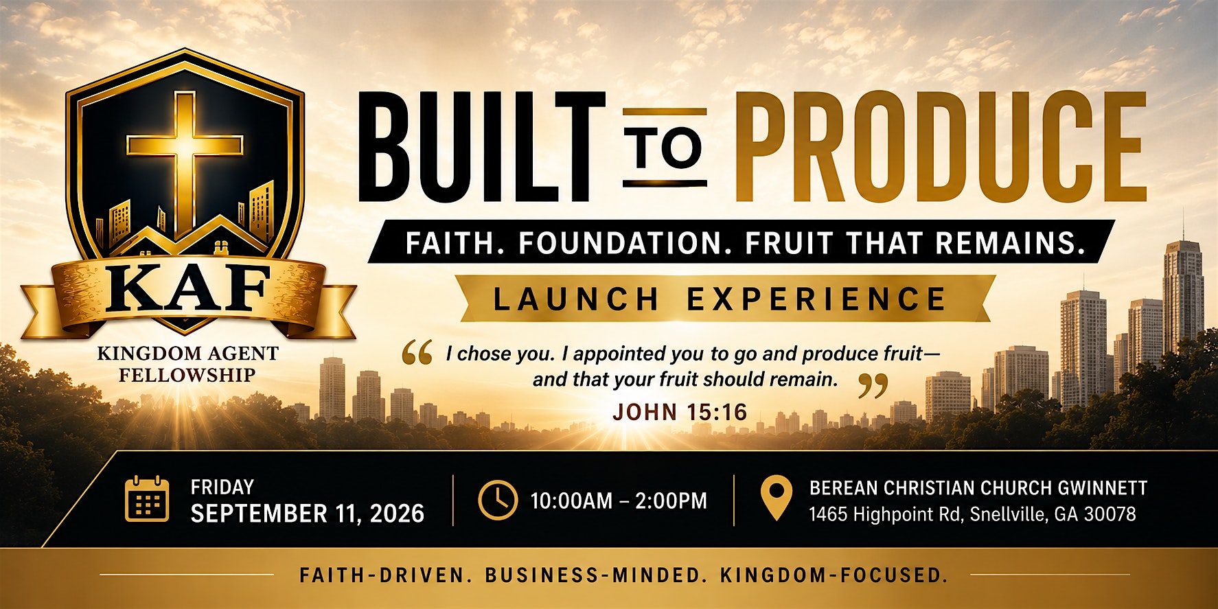 Kingdom Agent Fellowship Built To Produce