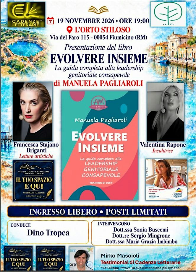 TITOLO Evolvere insieme: Manuela Pagliaroli a Cadenze Letterarie®