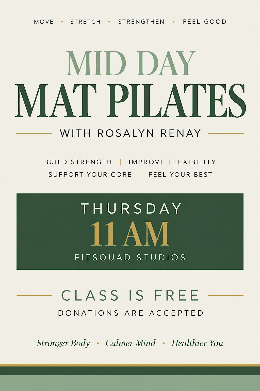 Mid Day Mat Pilates