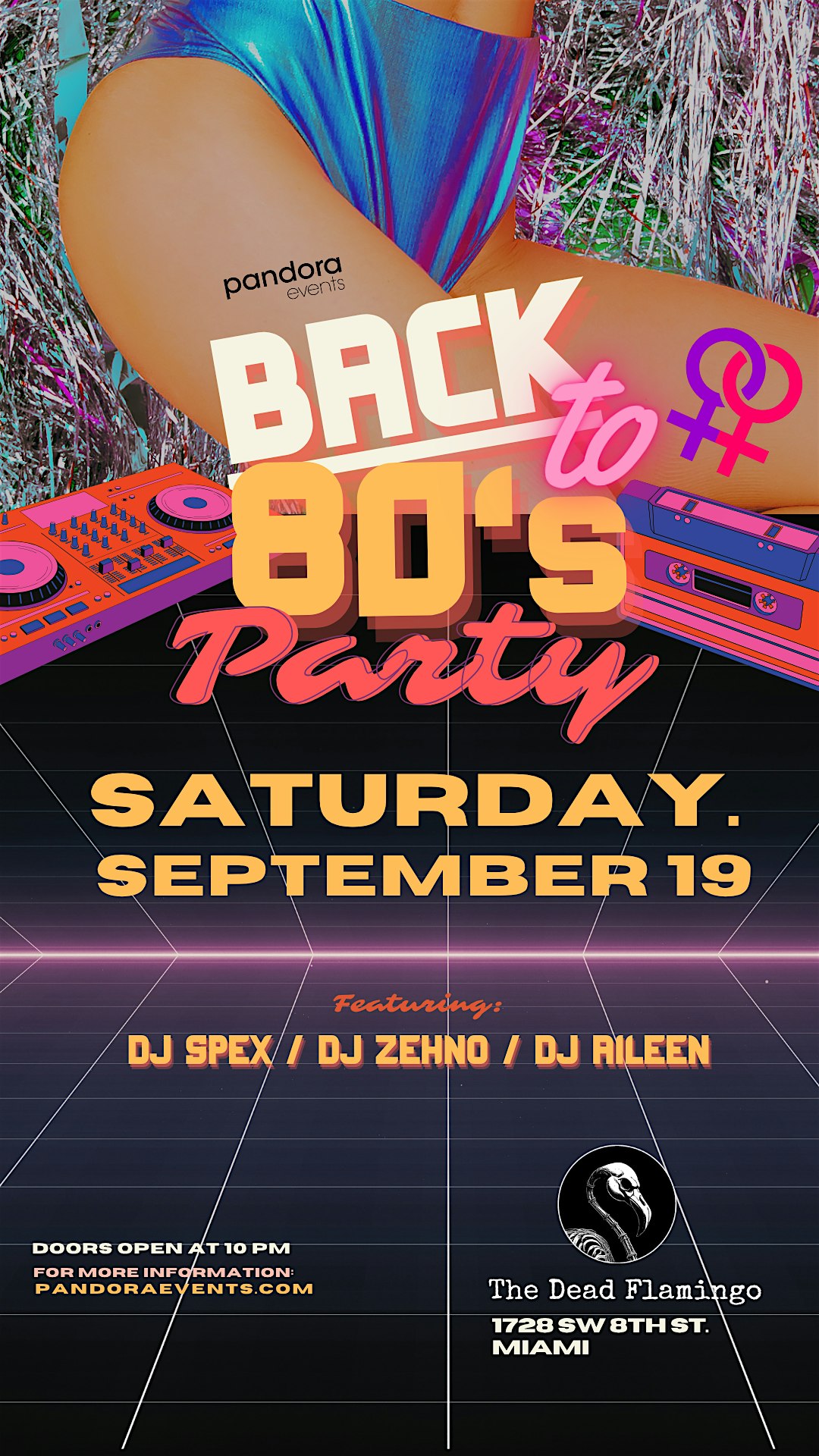 Pandora Events SAPPHIC BACK TO THE 80’S PARTY