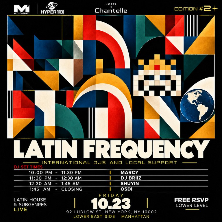 Latin Frequency at The Hotel Chantelle Club Room