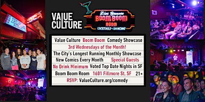 Value Culture Boom Boom Comedy Showcase (3rd Wednesdays)