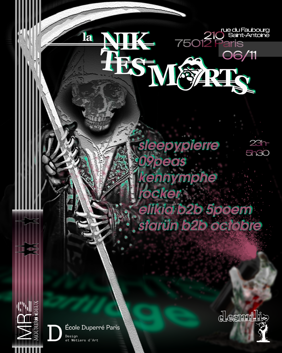 LA 'NIK TES MORTS' Mourirdeux x Duperré