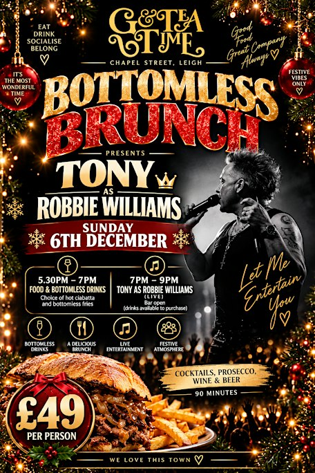 Bottomless Brunch with Tony as Robbie Williams