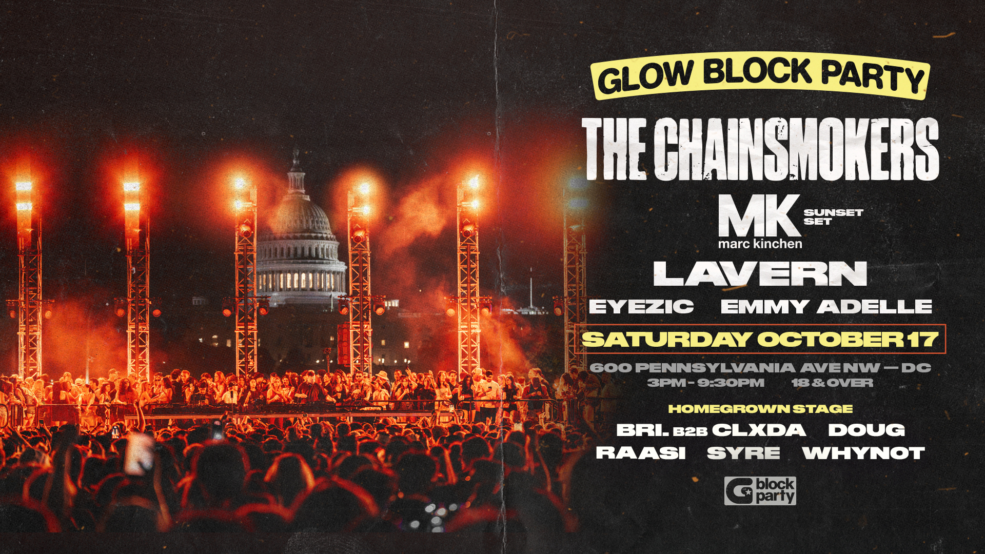 GLOW Block Party: The Chainsmokers, MK, LAVERN + more