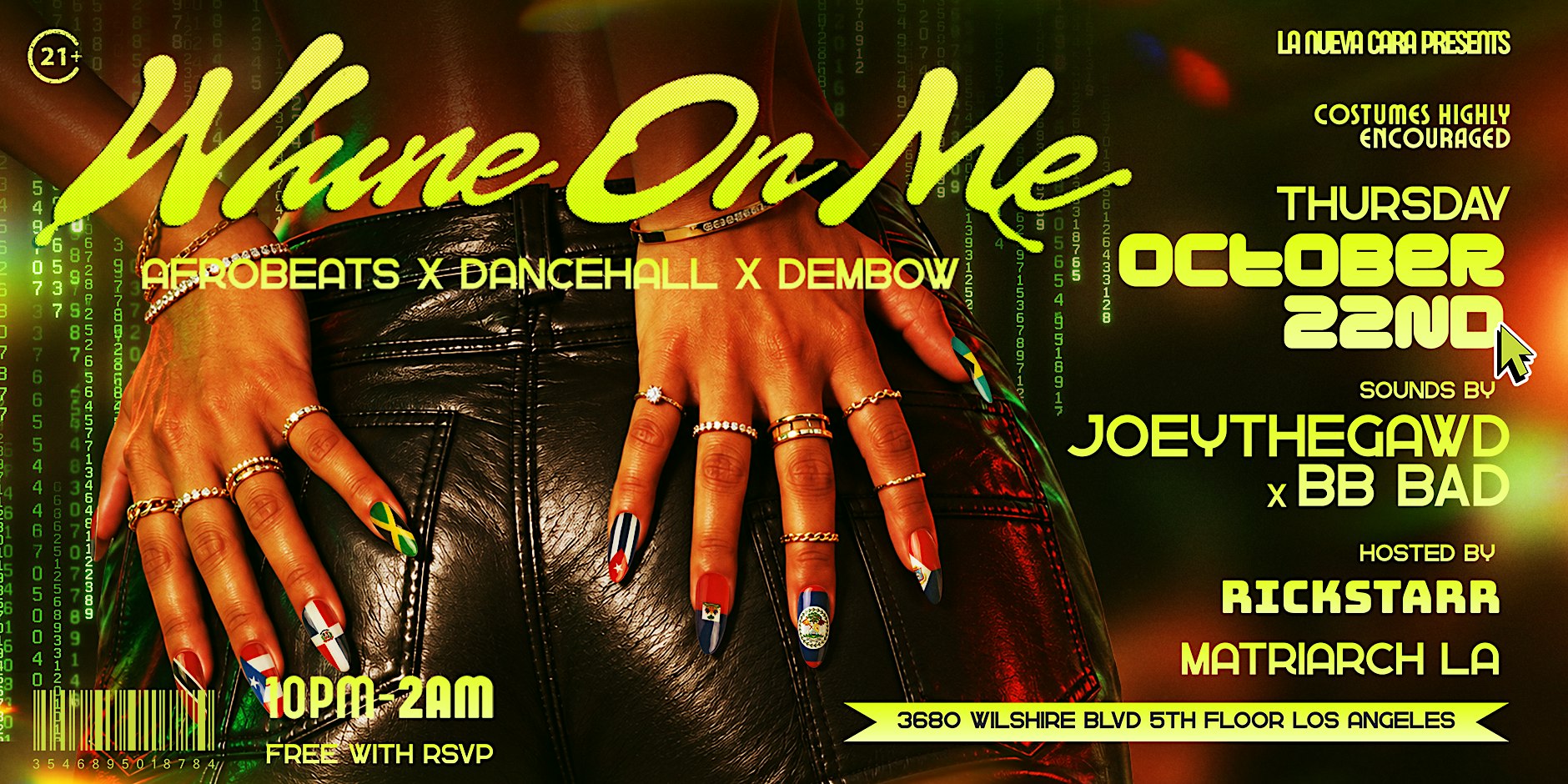 Whine On Me: Afrobeats x Dancehall x Dembow- October 22nd (21+)