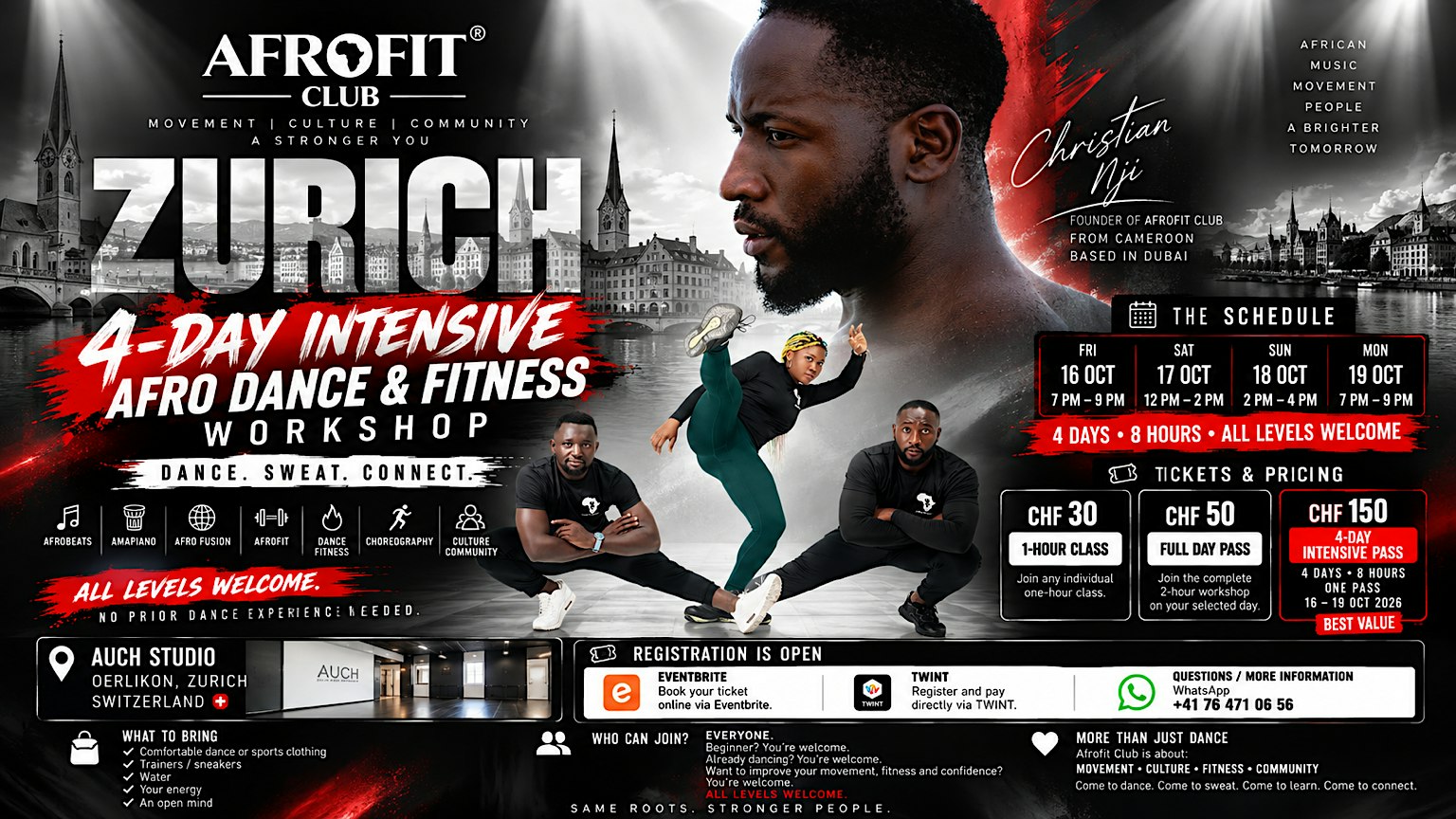 4-Day Intensive Afro Dance & Fitness Workshop Zurich | Afrofit Club