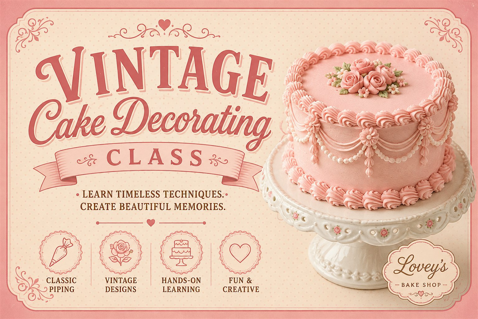 Vintage Cake Decorating Class