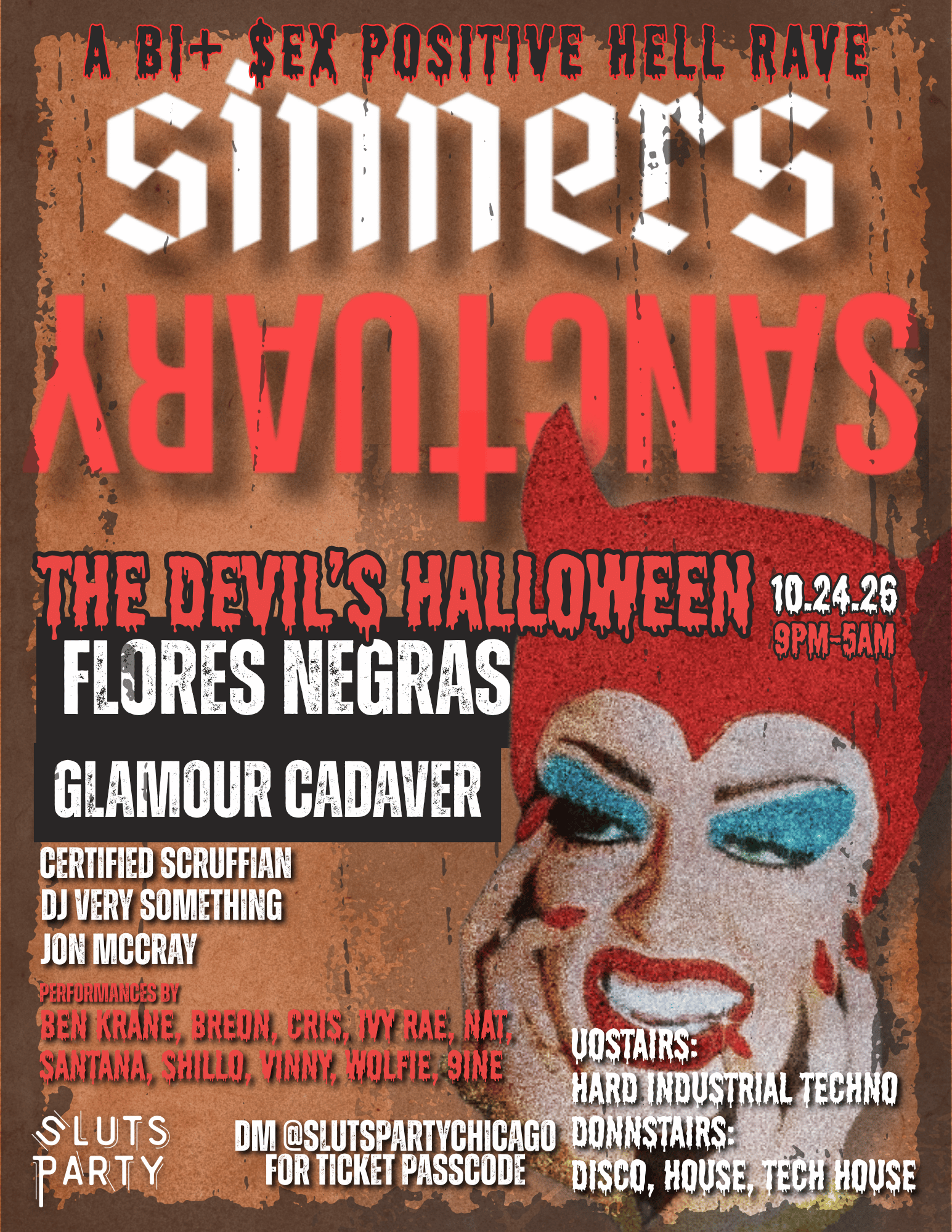 The Devil's Hell-O-Ween: $inners Sanctuary- A Bi/Pansexaul Hell Rave