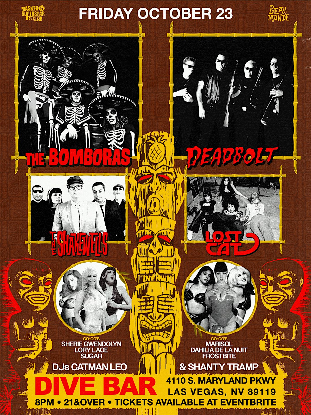 The Bomboras, Deadbolt, The Shakewells & Lost Cat @ The Dive Bar LV