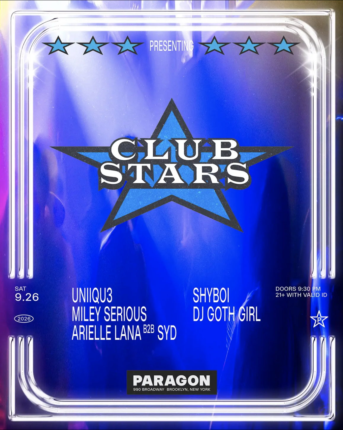 Club Stars: UNiiQU3, Miley Serious, Arielle Lana b2b Syd + Shyboi, DJ Goth Girl