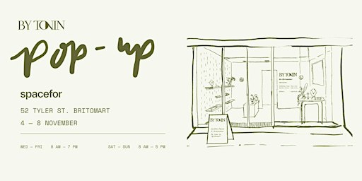 BY TONIN Jewellery Pop-Up: 4-8 November 52 Tyler St Britomart