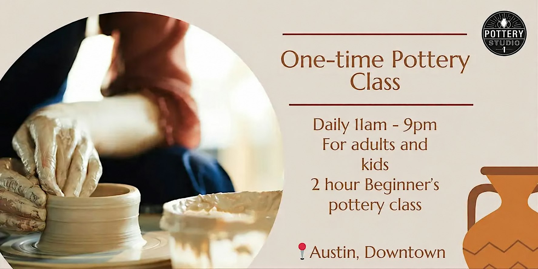 Love and Clay: Couple's Pottery Class PLUS - Austin