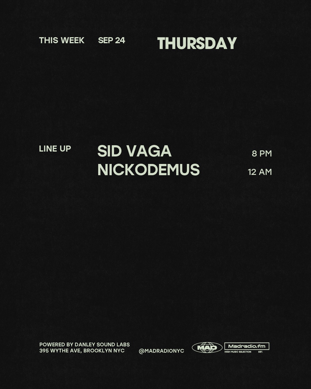 Sid Vaga & Nickodemus @ MAD Radio NYC