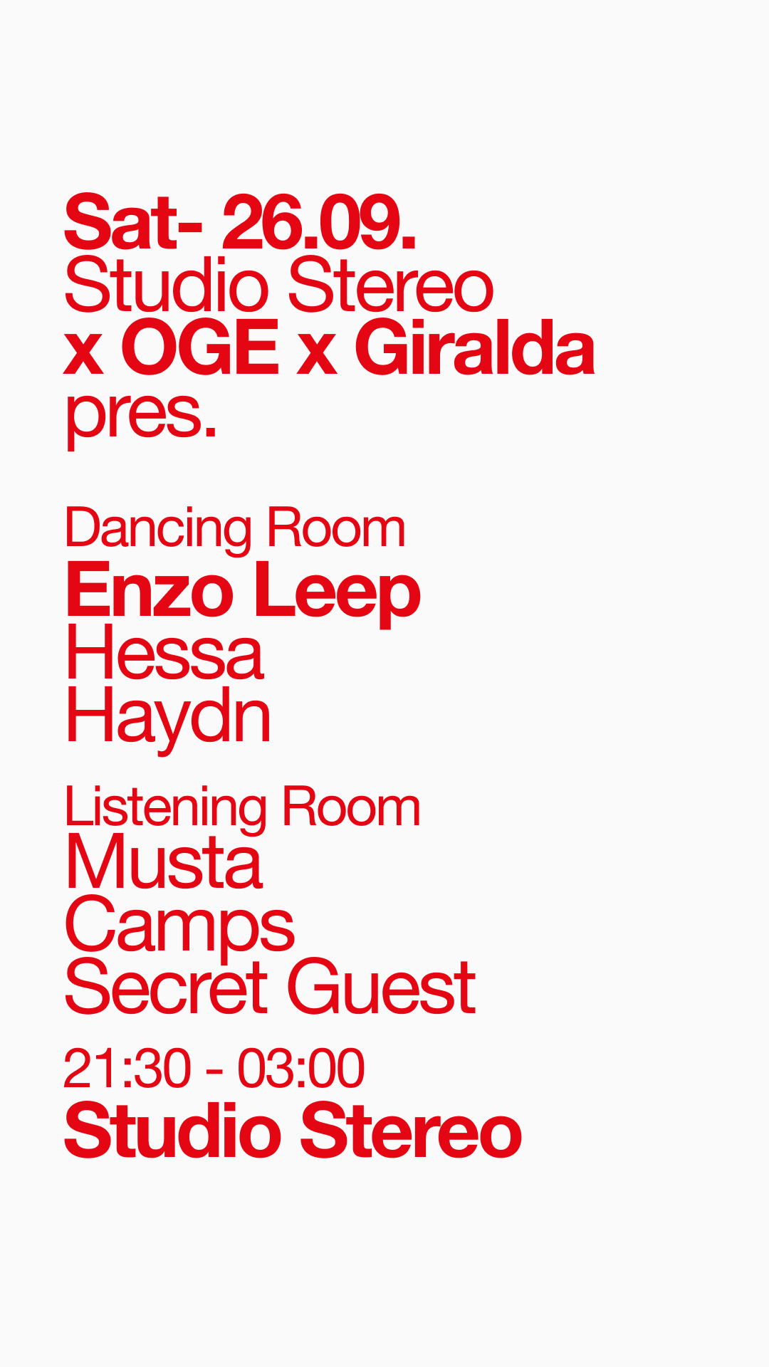 Studio Stereo x OGE x Giralda pres. Enzo Leep