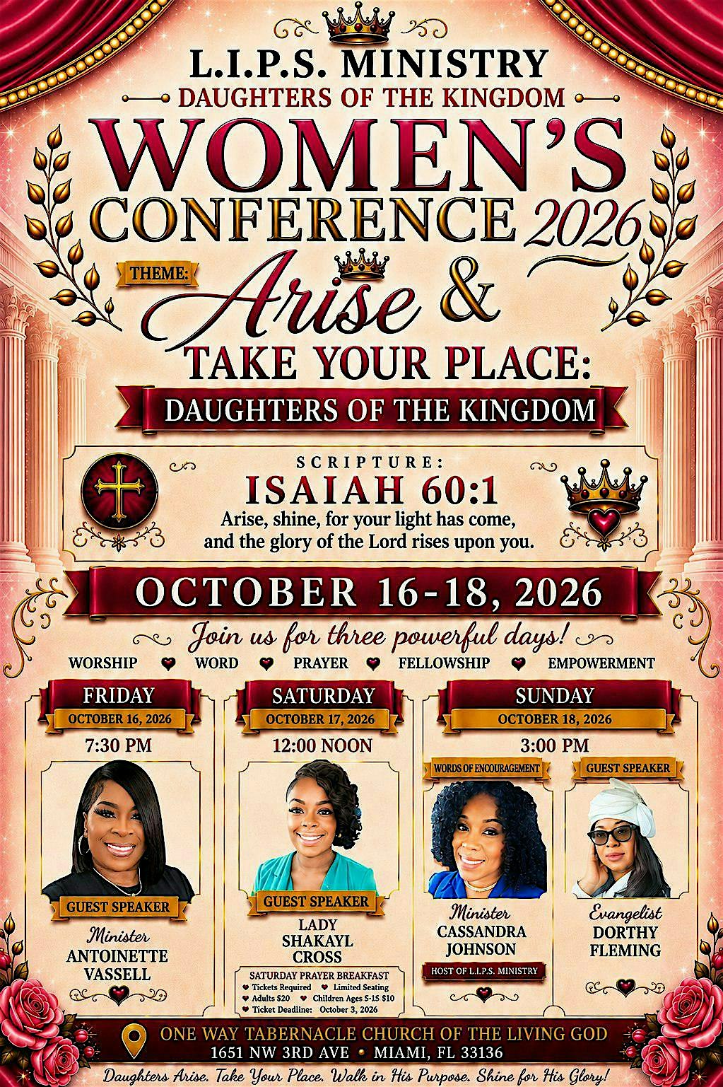 L.I.P.S. Women’s Conference 2026 | Arise & Shine – Isaiah 60:1
