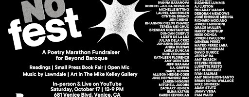 No Fest: Poetry Marathon Fundraiser