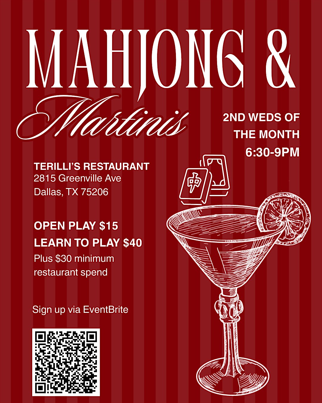 Mahjong & Martinis at Terilli's