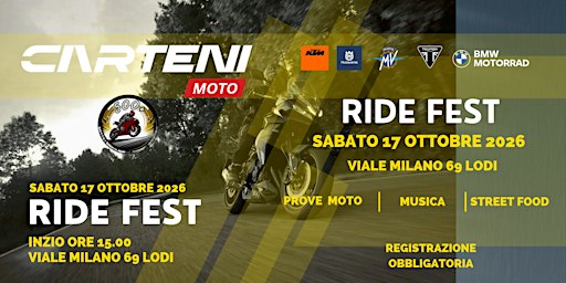 Carteni Ride Fest | Test Ride BMW, Triumph e KTM | Lodi - 17 Ottobre 2026