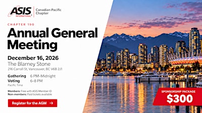 ASIS Pacific Chapter 190 - Annual General Meeting 2026