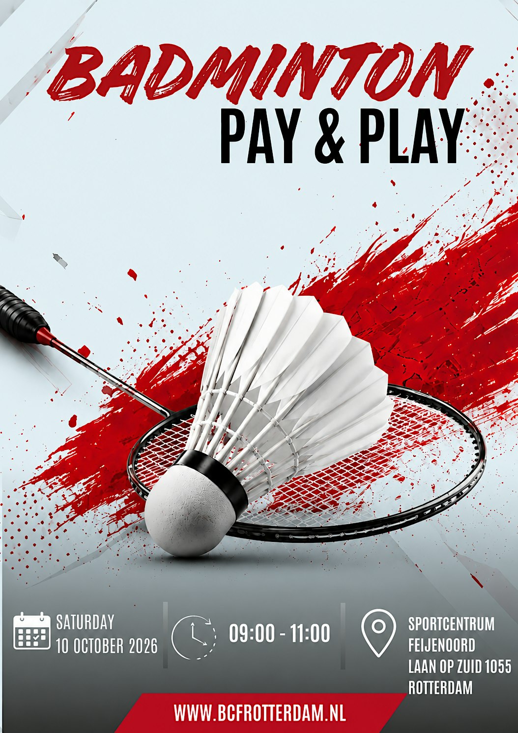Pay & Play Badminton Rotterdam | Sat 10 October | Badminton Club Feijenoord