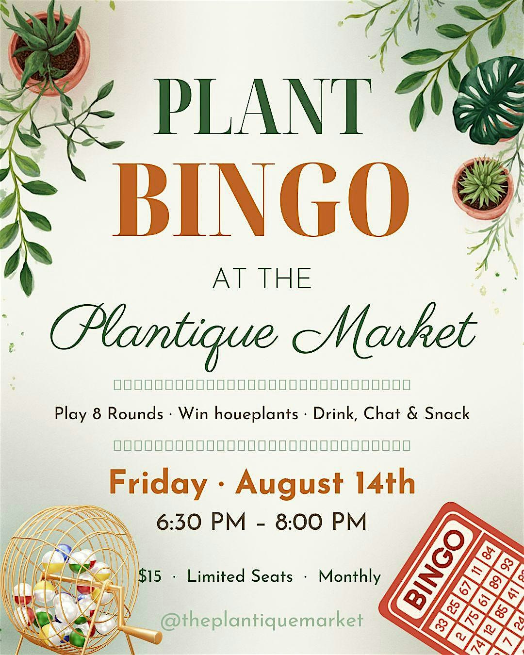 September Plant Bingo Night at The Plantique Market