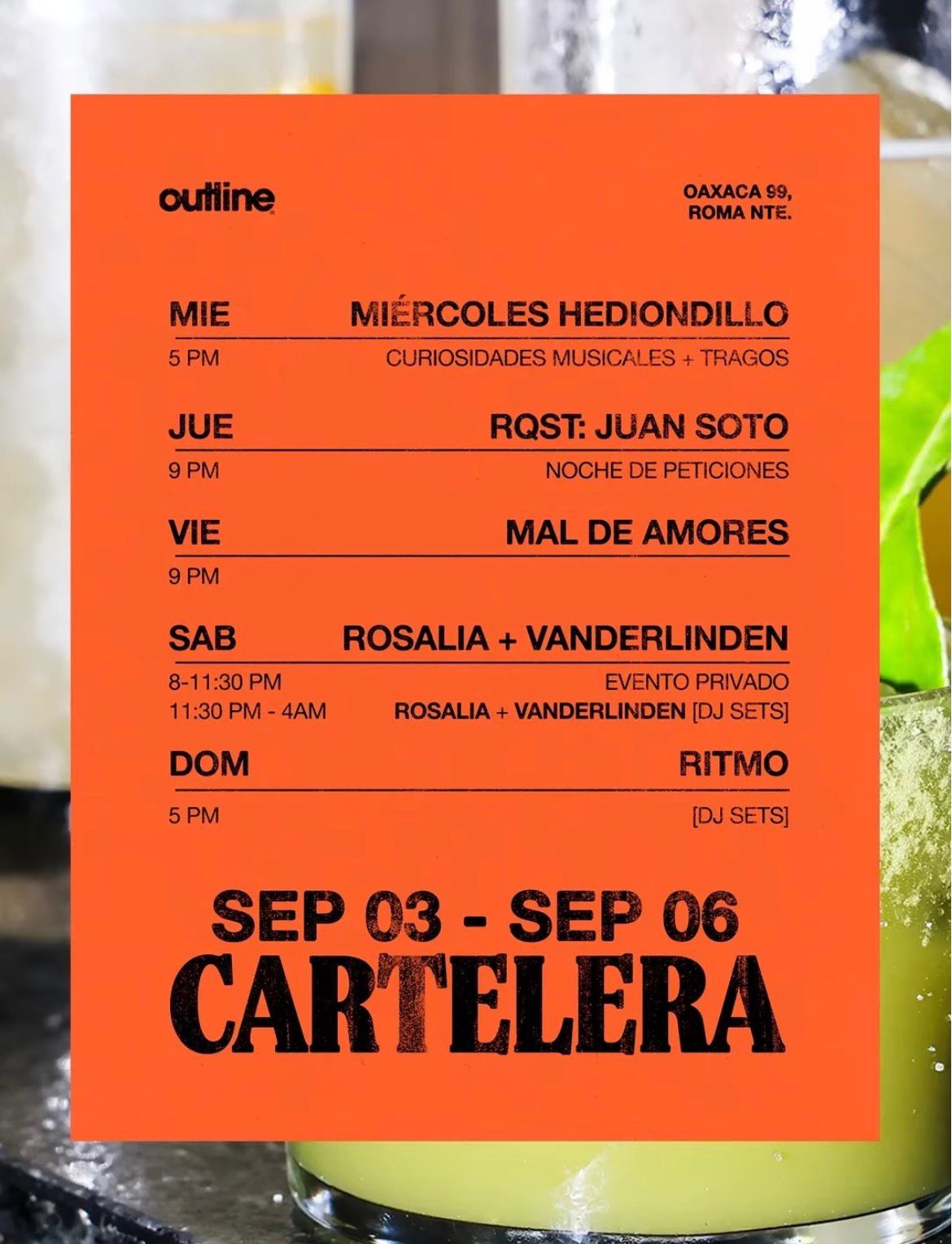 OUTLINE Cartelera SEP 03-06